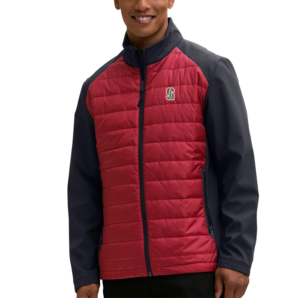 Men's Cardinal/Black Stanford Cardinal Hybrid Full-Zip Jacket