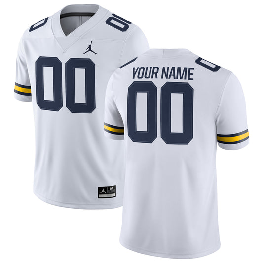 Men's Jordan Brand White Michigan Wolverines Custom Game Jersey