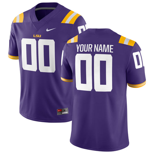 Men's Nike Purple LSU Tigers Football Custom Game Jersey