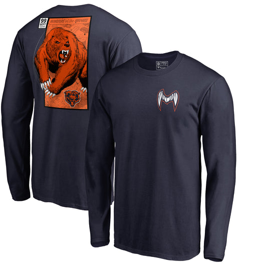 Men's NFL Pro Line Navy Chicago Bears Midway Monster Long Sleeve T-Shirt