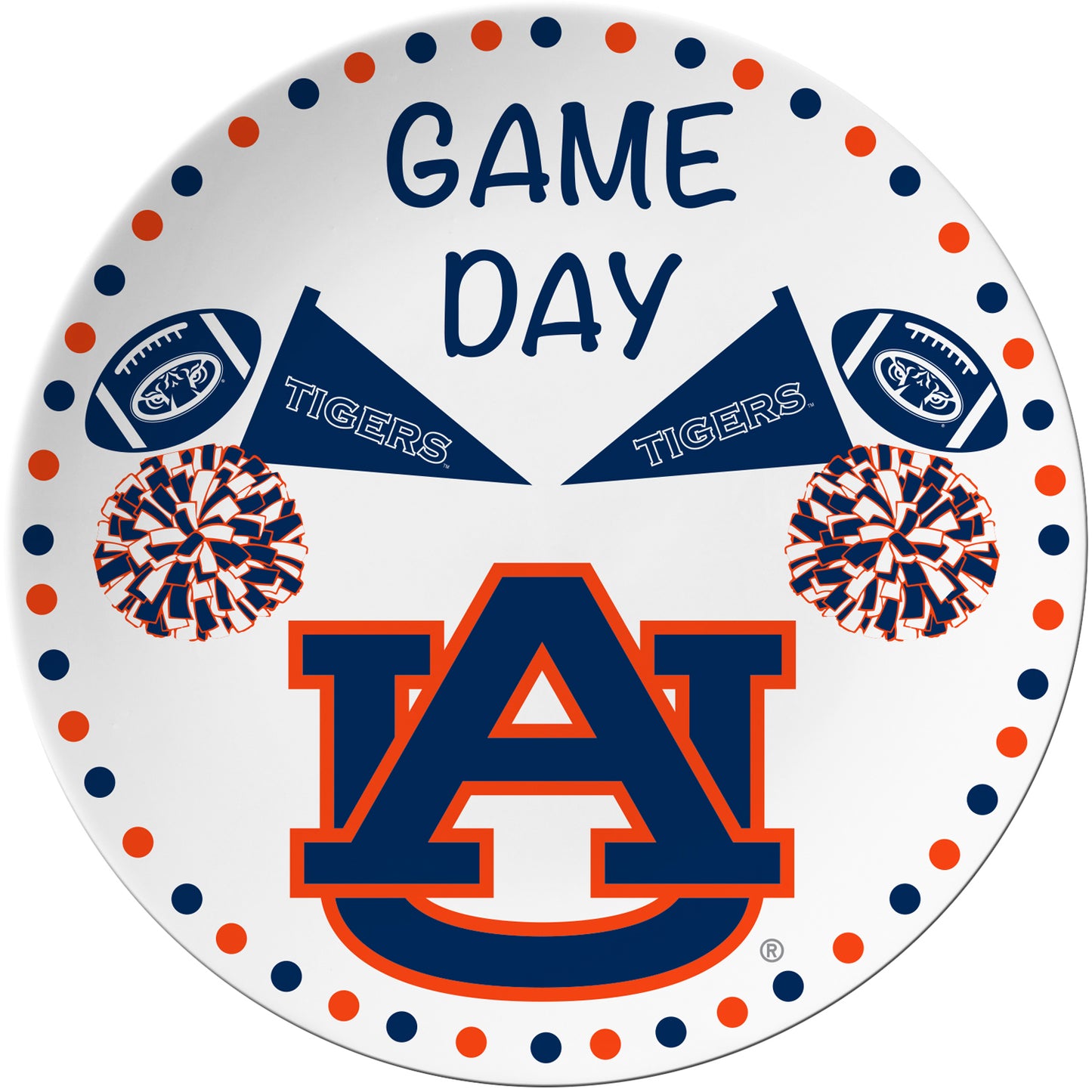 Auburn Tigers Game Day Plate