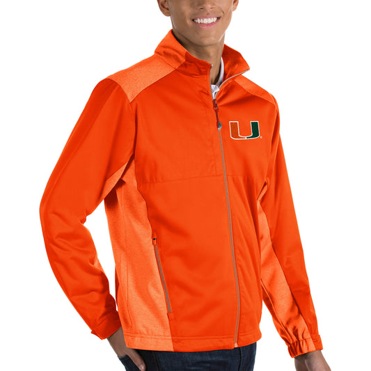 Men's Antigua Orange Miami Hurricanes Revolve Full-Zip Jacket