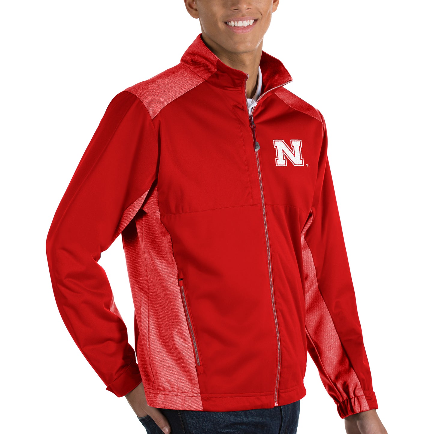 Men's Antigua Scarlet Nebraska Huskers Revolve Full-Zip Jacket