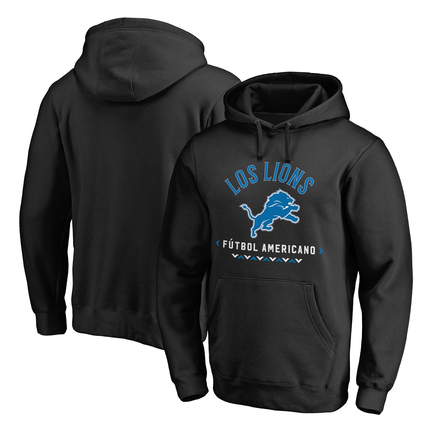 Men's NFL Pro Line Black Detroit Lions Futbol Americano Pullover Hoodie