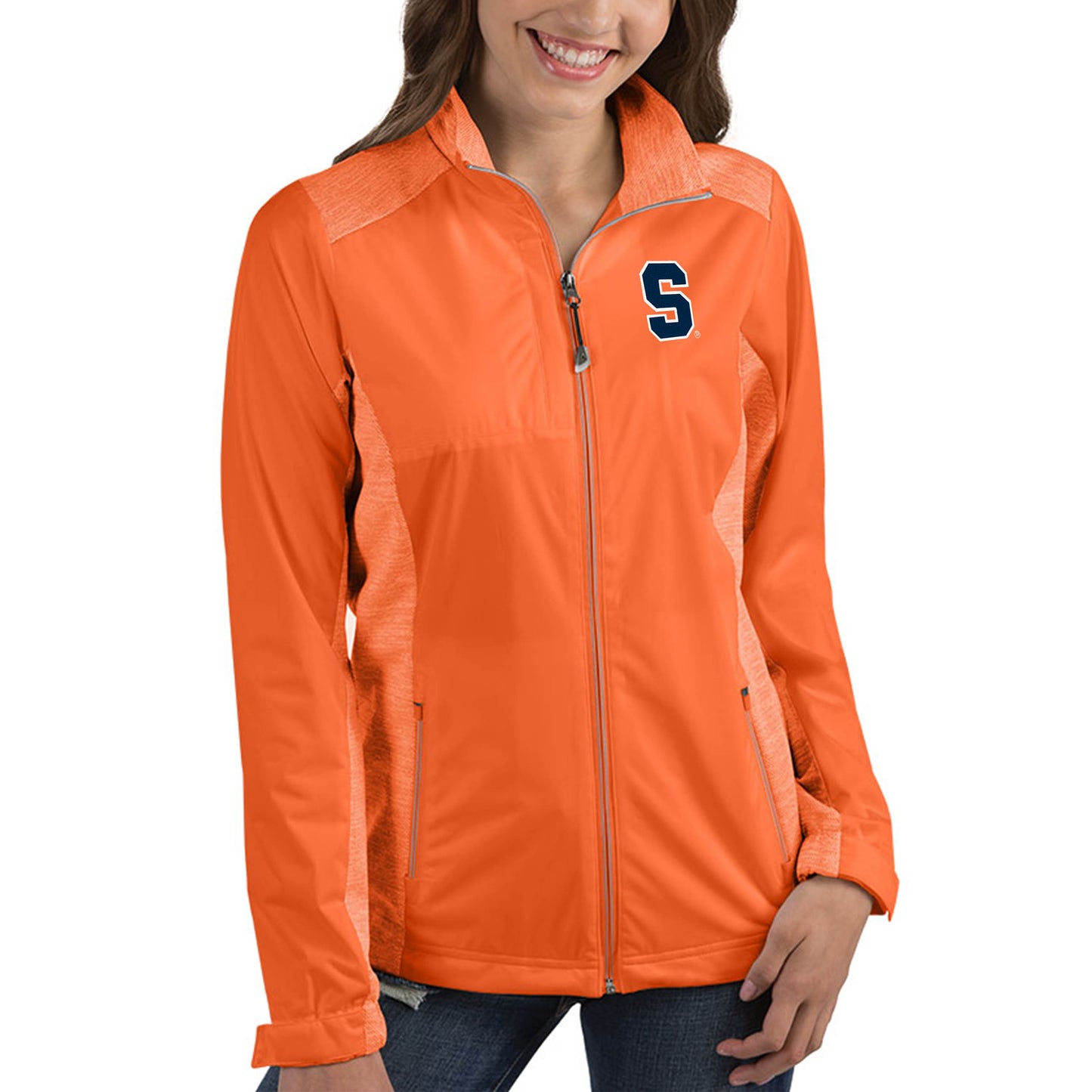 Women's Antigua Orange Syracuse Orange Revolve Full-Zip Jacket