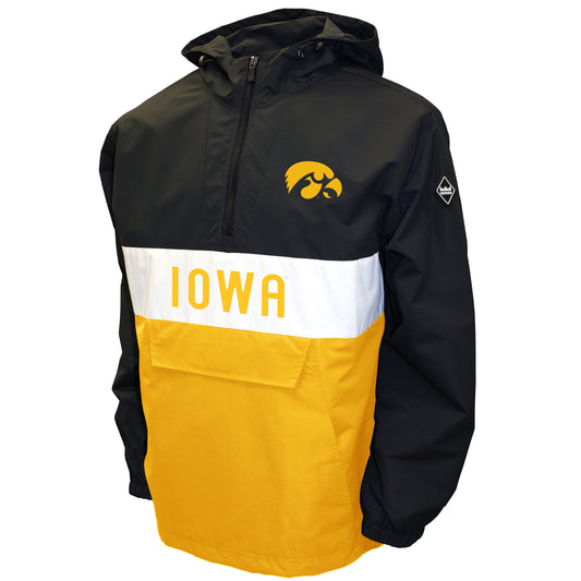 Men's Franchise Club Black Iowa Hawkeyes Alpha Anorak Jacket