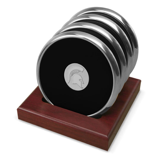 Silver Michigan State Spartans 4-Pack Coaster Set