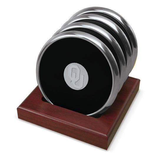 Silver Oklahoma Sooners 4-Pack Coaster Set