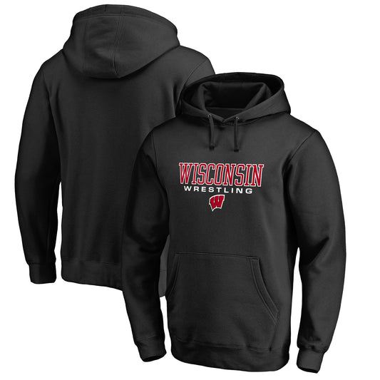 Men's Black Wisconsin Badgers True Sport Wrestling Pullover Hoodie