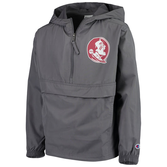 Youth Champion Graphite Florida State Seminoles Pack & Go Windbreaker Jacket