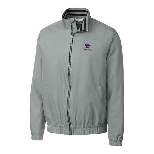 Men's Cutter & Buck Charcoal Kansas State Wildcats Big & Tall Nine Iron Full-Zip Jacket