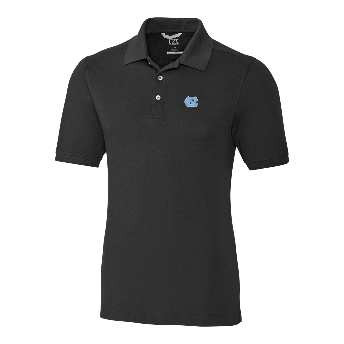 Men's Cutter & Buck Black UNC Tar Heels Collegiate Big & Tall Advantage DryTec Polo