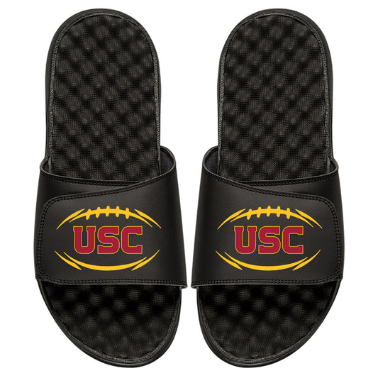 Men's ISlide Black USC Trojans Football Logo Slide Sandals