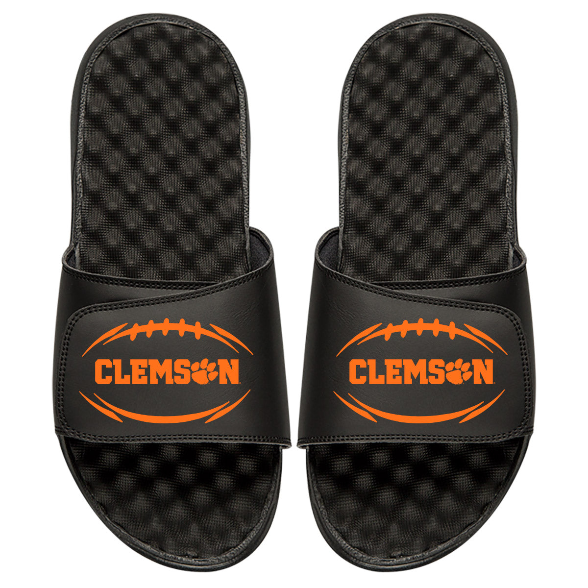 Youth ISlide Black Clemson Tigers Football Logo Slide Sandals