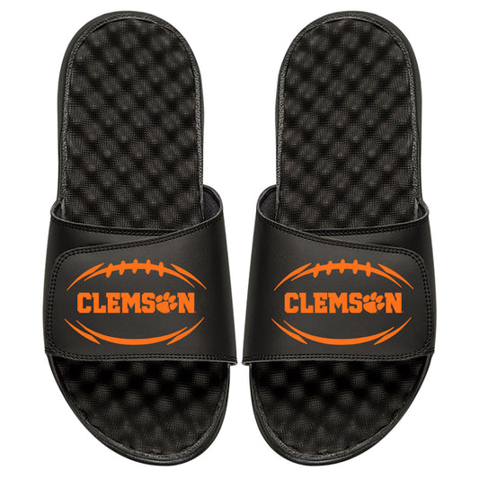 Youth ISlide Black Clemson Tigers Football Logo Slide Sandals