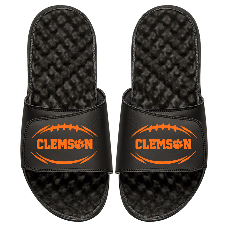 Youth ISlide Black Clemson Tigers Football Logo Slide Sandals