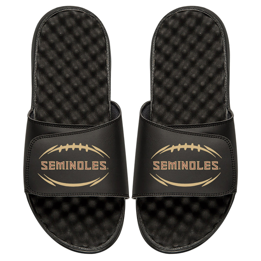 Youth ISlide Black Florida State Seminoles Football Logo Slide Sandals