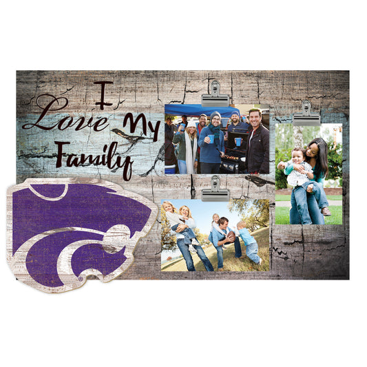 Kansas State Wildcats 11" x 19" I Love My Family Clip Photo Frame