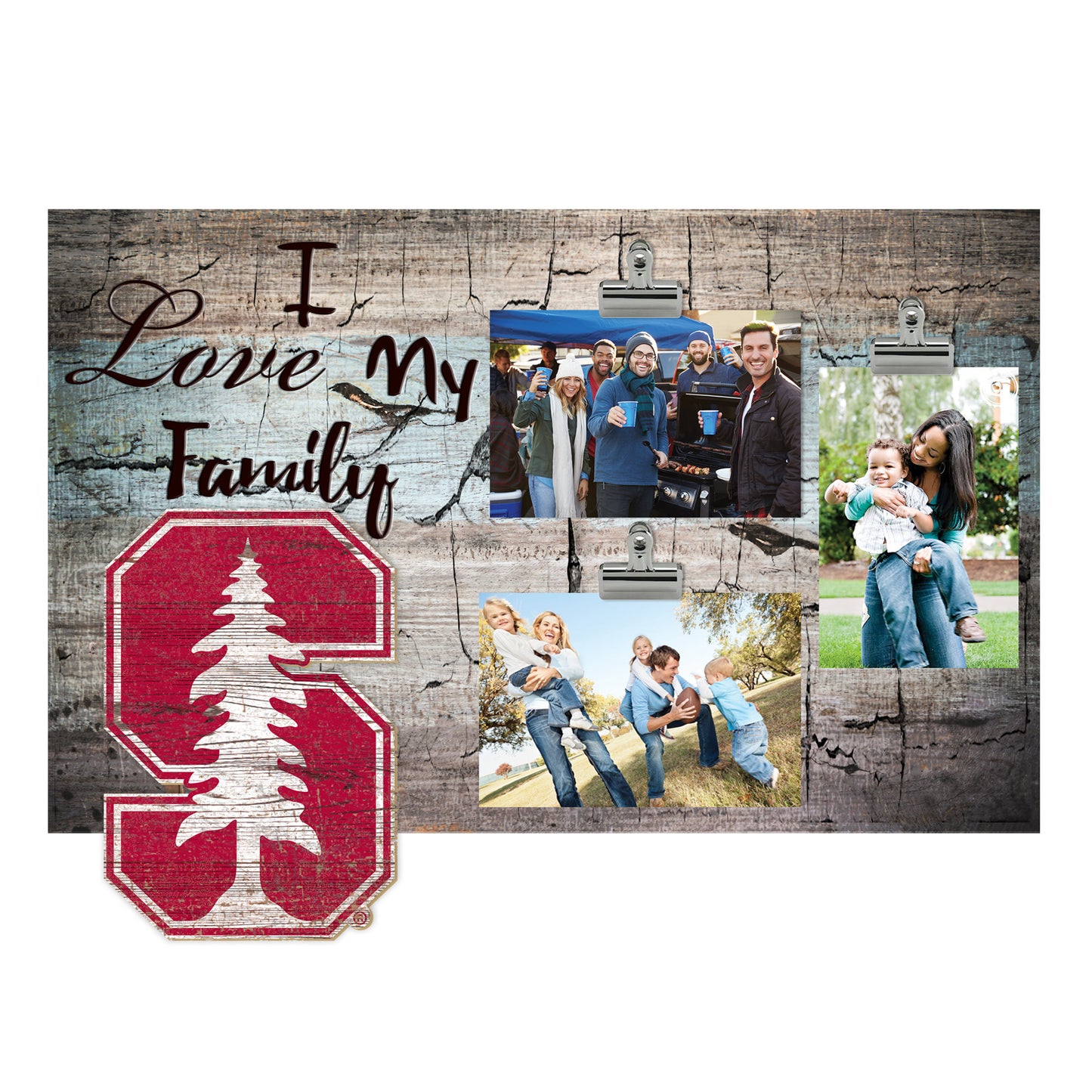 Stanford Cardinal 11" x 19" I Love My Family Clip Photo Frame