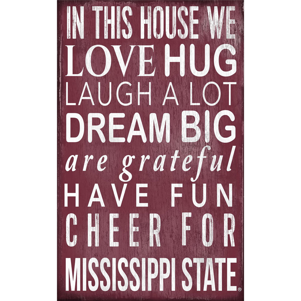 Mississippi State Bulldogs 11" x 19" In This House Sign
