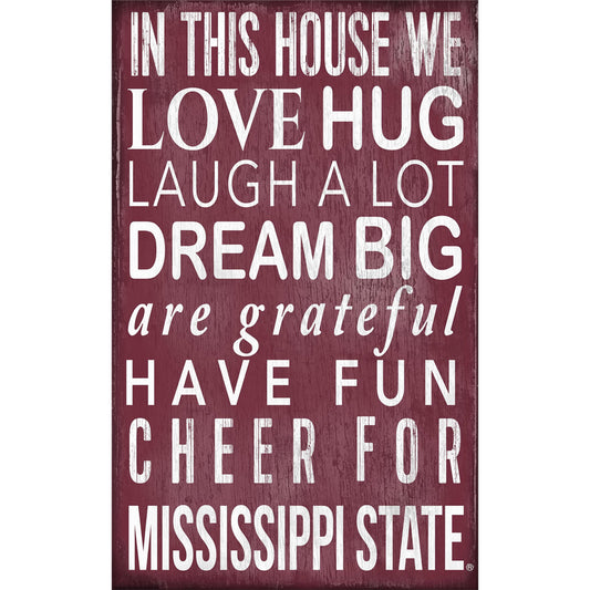 Mississippi State Bulldogs 11" x 19" In This House Sign