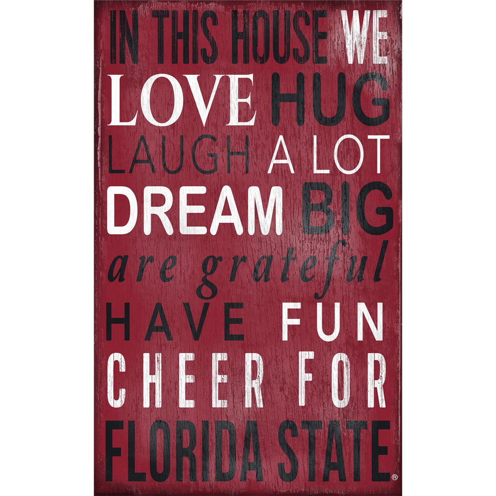 Florida State Seminoles 11" x 19" In This House Sign