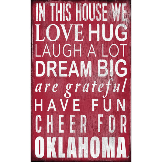 Oklahoma Sooners 11" x 19" In This House Sign