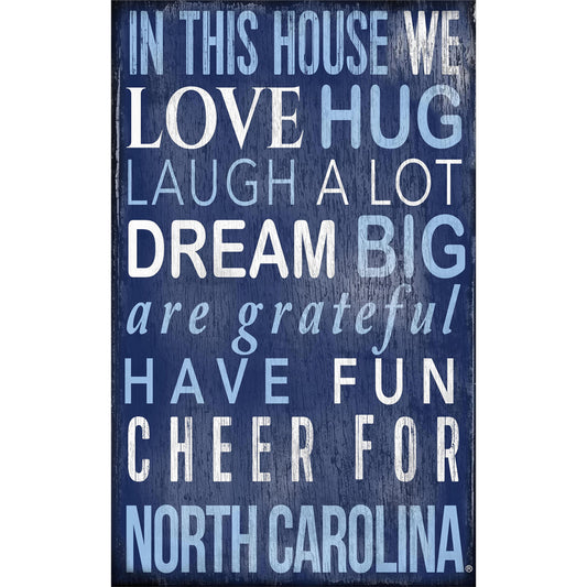 North Carolina Tar Heels 11" x 19" In This House Sign