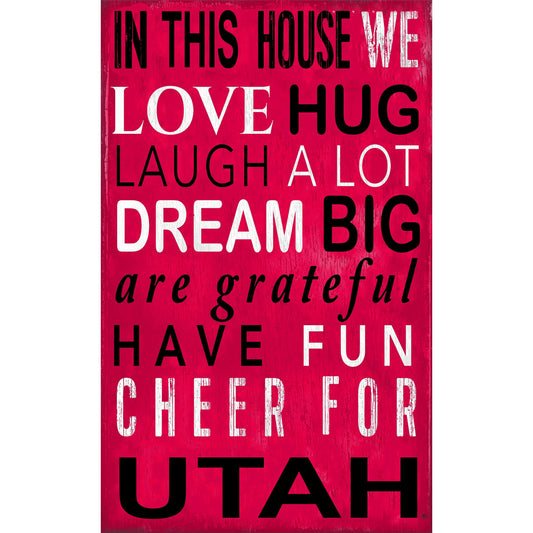 Utah Utes 11" x 19" In This House Sign