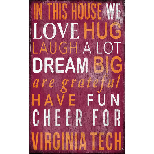 Virginia Tech Hokies 11" x 19" In This House Sign