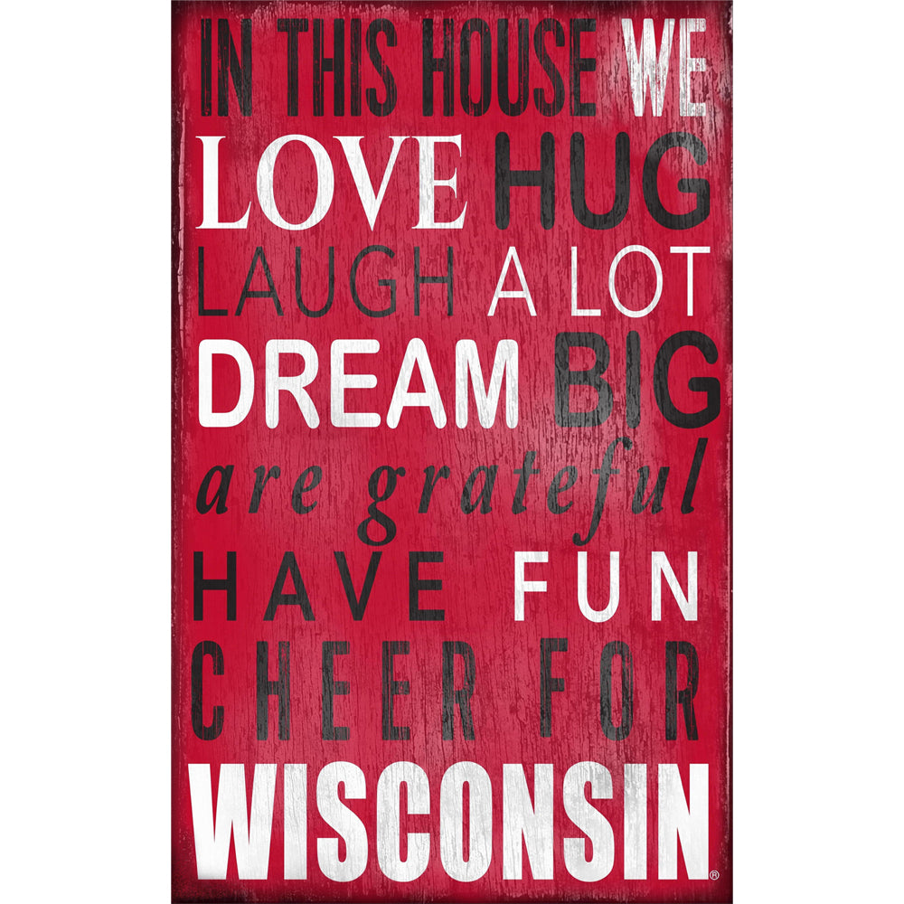 Wisconsin Badgers 11" x 19" In This House Sign