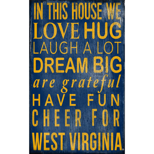 West Virginia Mountaineers 11" x 19" In This House Sign