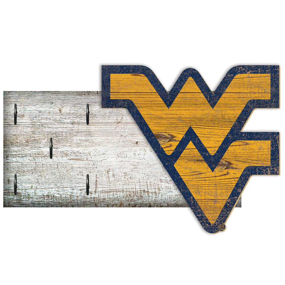 West Virginia Mountaineers 6" x 12" Mounted Key Holder