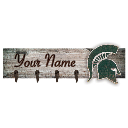 Michigan State Spartans 24" x 6" Personalized Mounted Coat Hanger