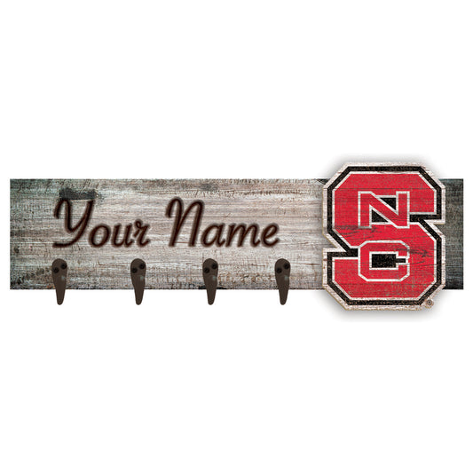 NC State Wolfpack 24" x 6" Personalized Mounted Coat Hanger