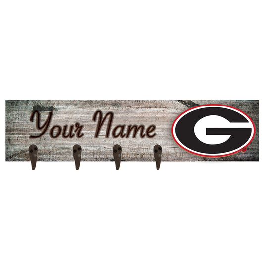 Georgia Bulldogs 24" x 6" Personalized Mounted Coat Hanger