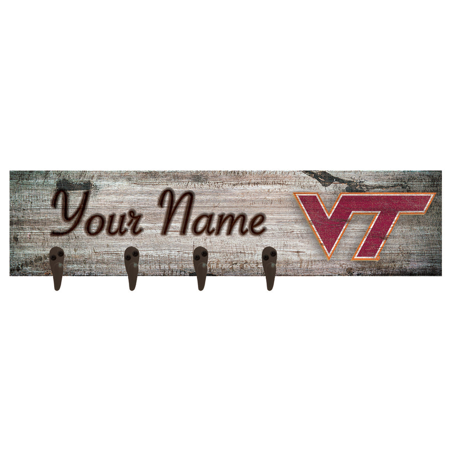 Virginia Tech Hokies 24" x 6" Personalized Mounted Coat Hanger