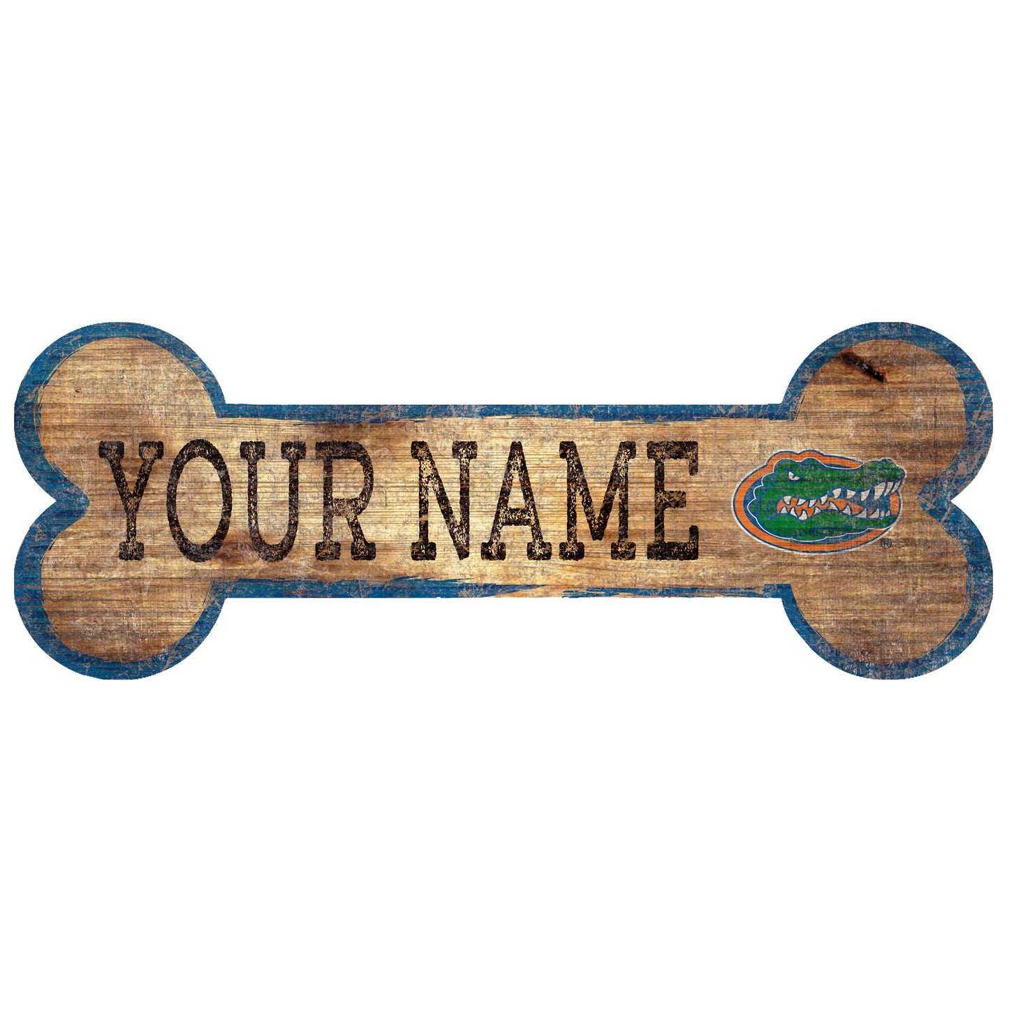 Florida Gators 12" x 6" Personalized Dog Bone Sign