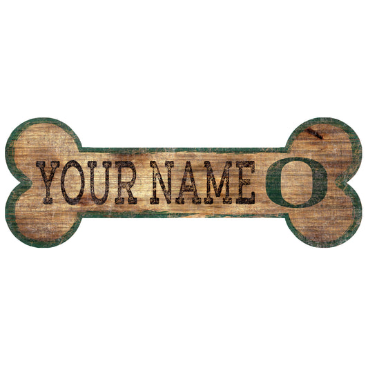 Oregon Ducks 12" x 6" Personalized Dog Bone Sign