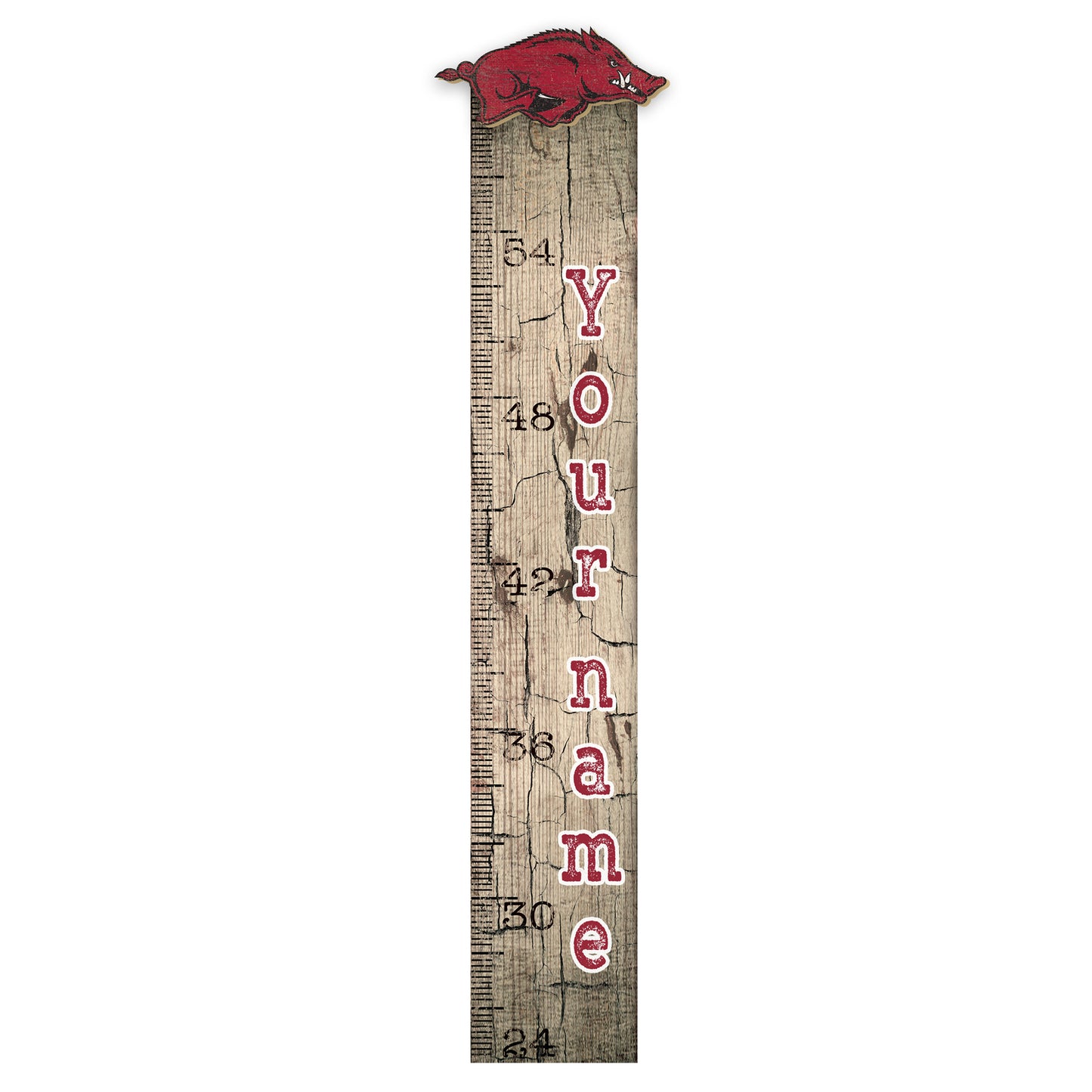 Arkansas Razorbacks 6" x 36" Personalized Growth Chart Sign