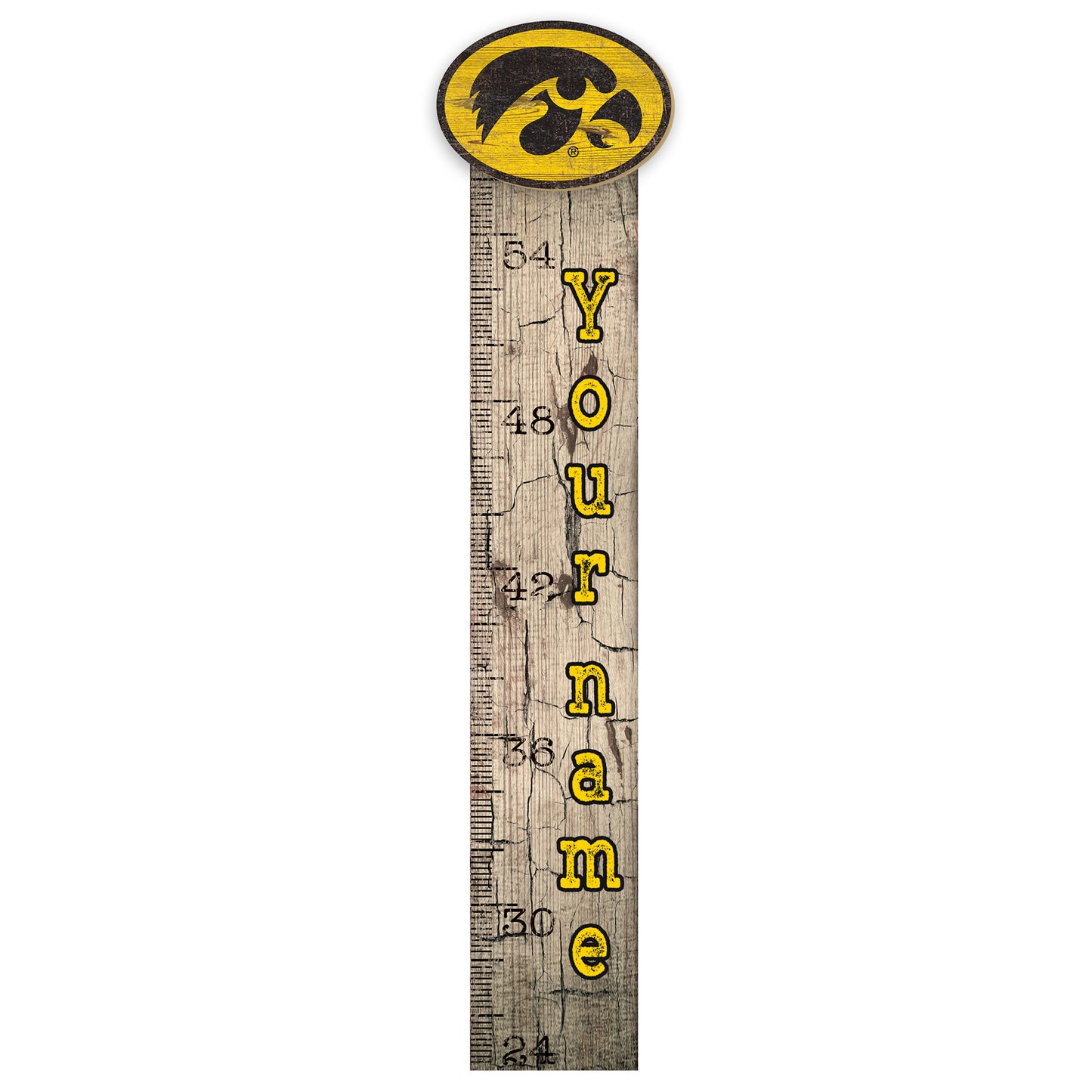 Iowa Hawkeyes 6" x 36" Personalized Growth Chart Sign