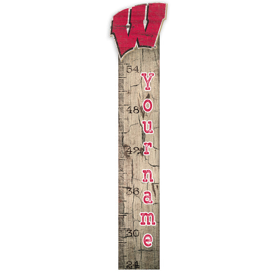 Wisconsin Badgers 6" x 36" Personalized Growth Chart Sign