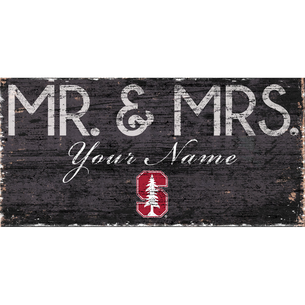 Stanford Cardinal 12" x 6" Personalized Mr. & Mrs. Sign