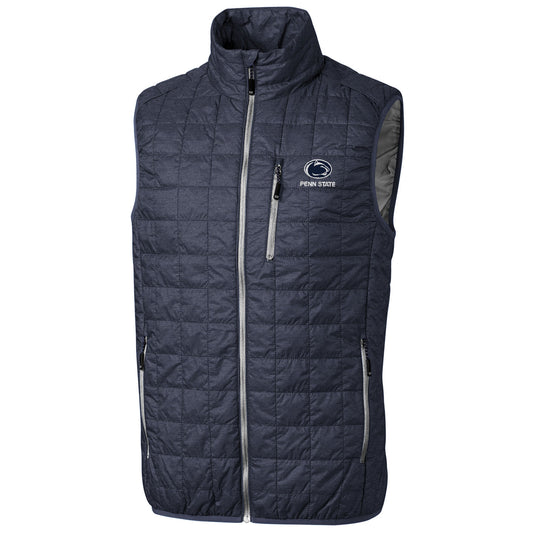 Men's Cutter & Buck Anthracite Penn State Nittany Lions Big & Tall Full-Zip Collegiate Rainier Vest