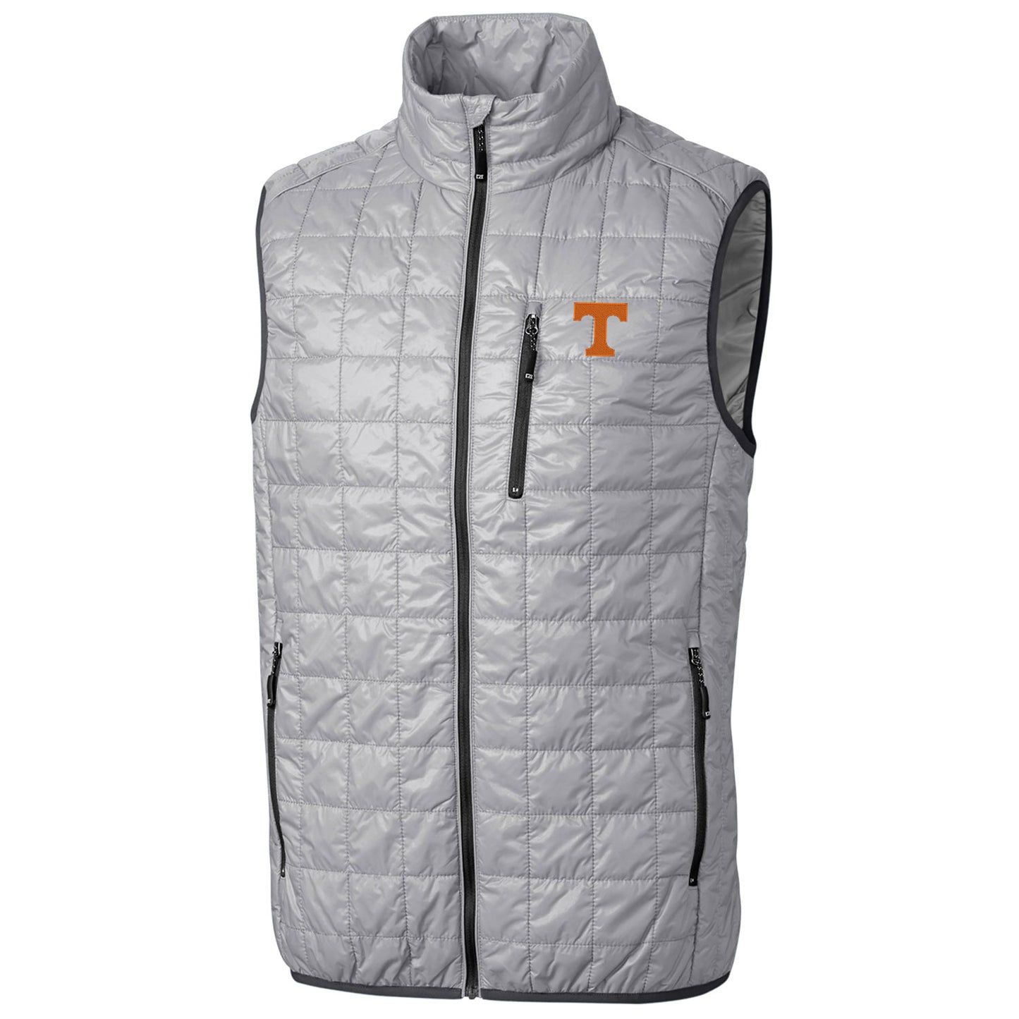 Men's Cutter & Buck Gray Tennessee Volunteers Big & Tall Full-Zip Collegiate Rainier Vest