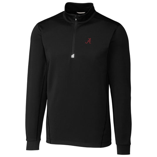 Men's Cutter & Buck Black Alabama Crimson Tide Collegiate Big & Tall Traverse Half-Zip Jacket