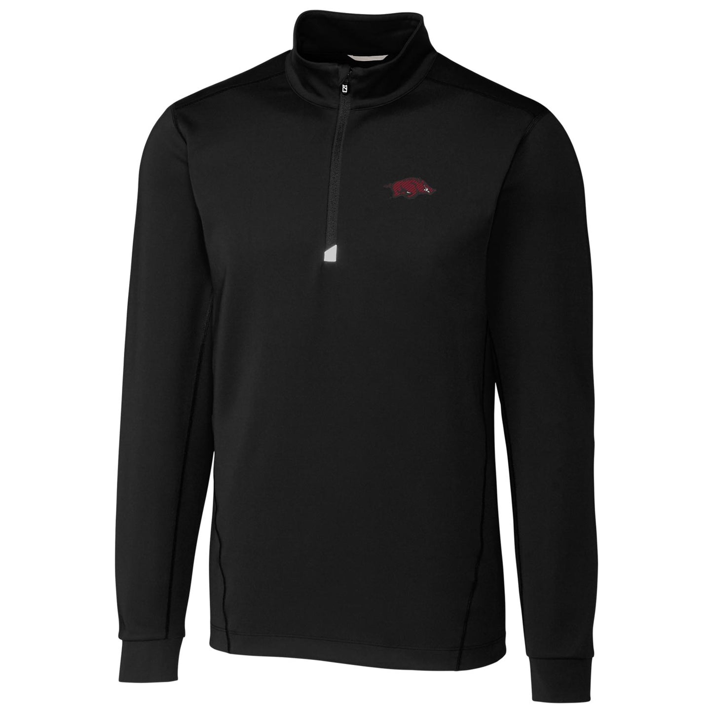 Men's Cutter & Buck Black Arkansas Razorbacks Collegiate Big & Tall Traverse Half-Zip Jacket