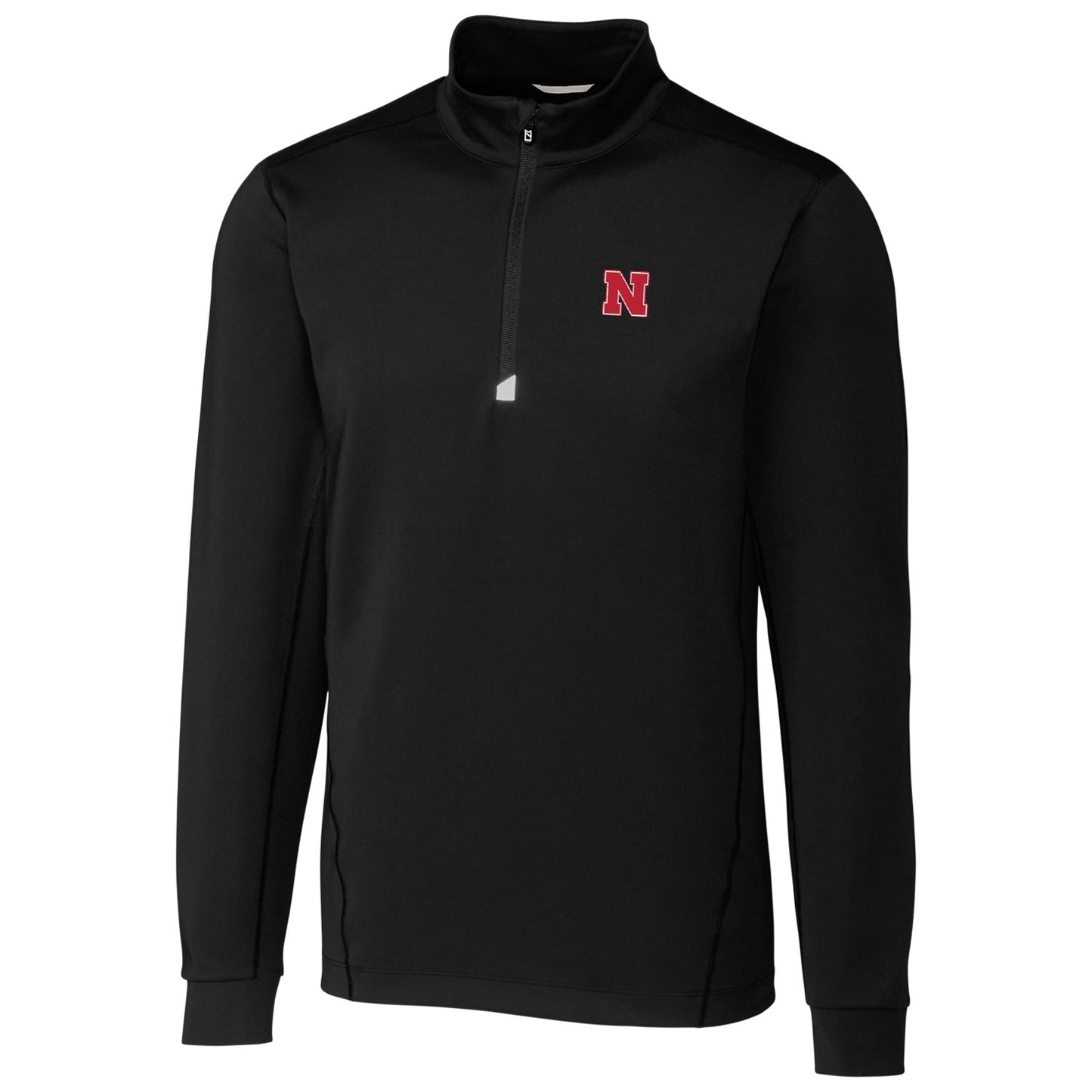 Men's Cutter & Buck Black Nebraska Huskers Collegiate Big & Tall Traverse Half-Zip Jacket