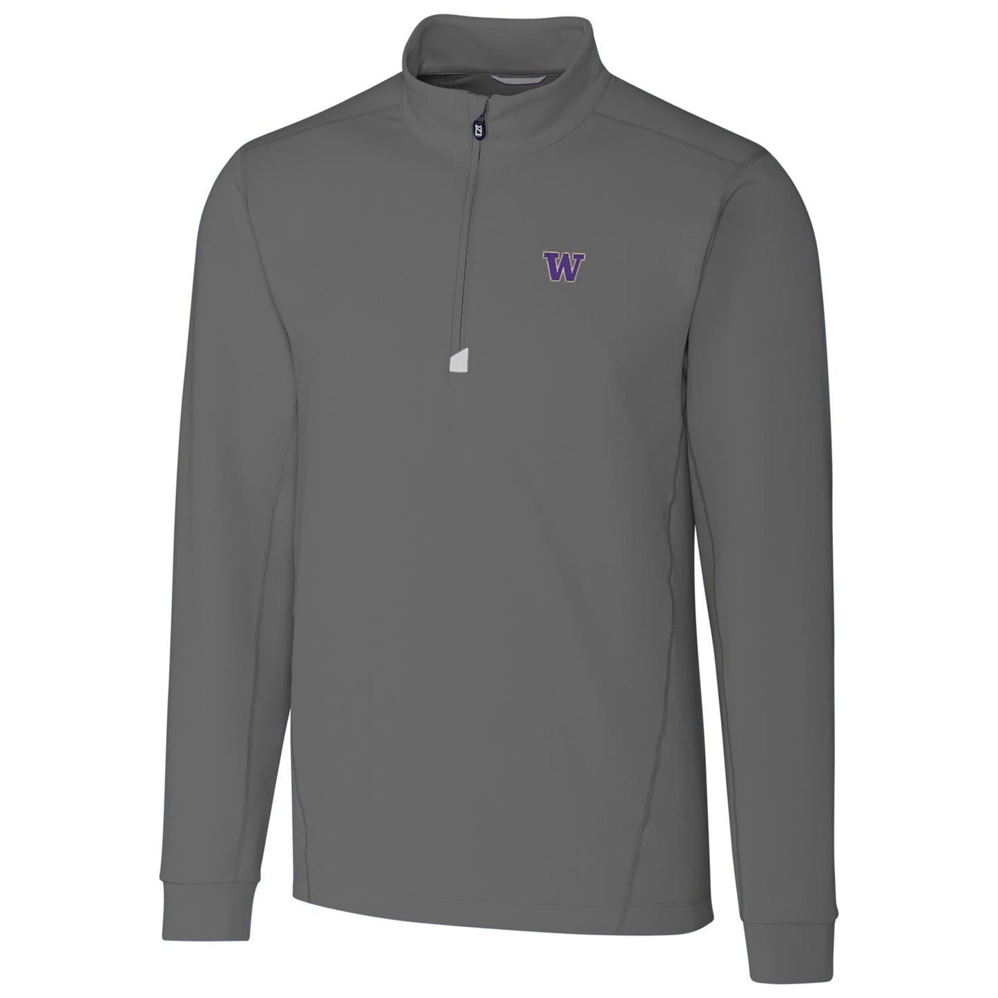 Men's Cutter & Buck Gray Washington Huskies Collegiate Big & Tall Traverse Half-Zip Jacket