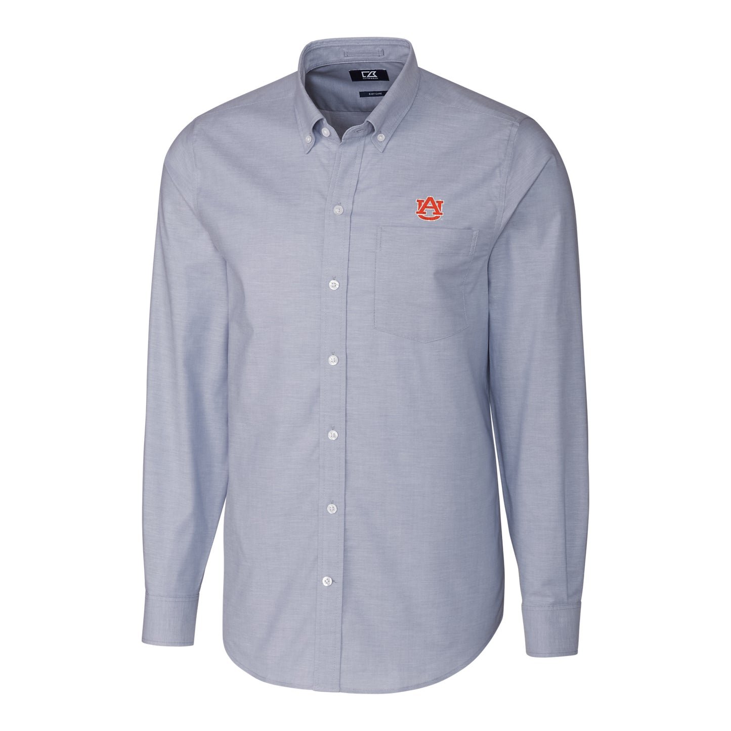 Men's Cutter & Buck Light Blue Auburn Tigers Stretch Oxford Big & Tall Long Sleeve Button-Down Shirt